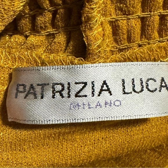 Patrizia Luca Women’s Mustard Saffron Frilly Turtleneck Long Sleeve Blouse M - Picture 7 of 8